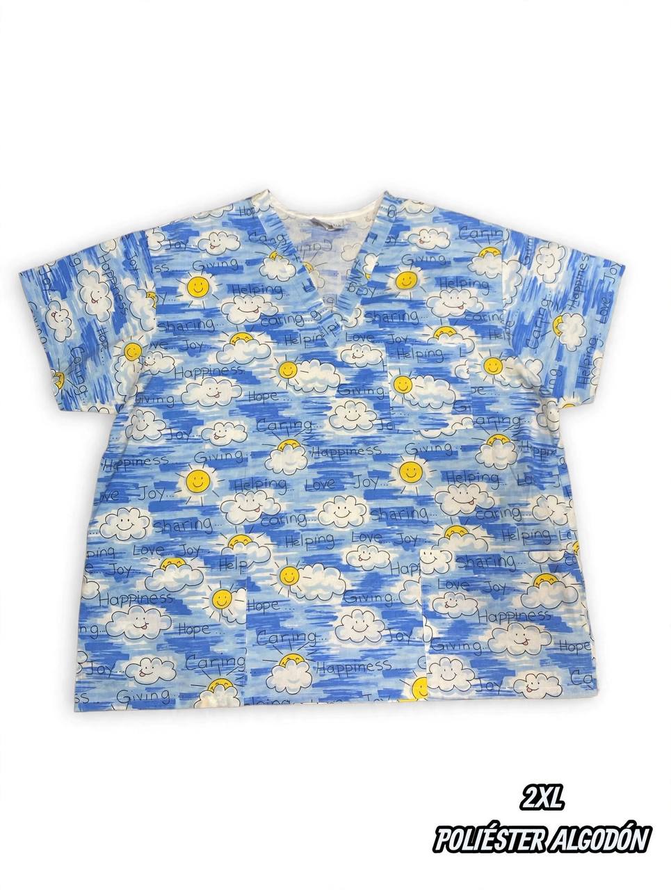Casaca Estampada Nubes y Soles (Talla XXL)
