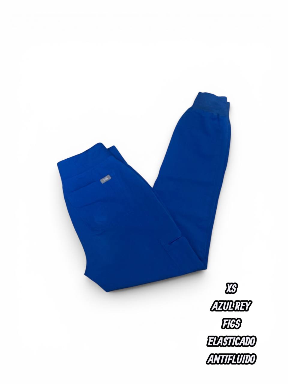 Pantalon FIGS - Azul Rey, elasticado antifluido (Talla XS)
