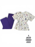 Conjunto - Morado, estampado angeles (Talla L)