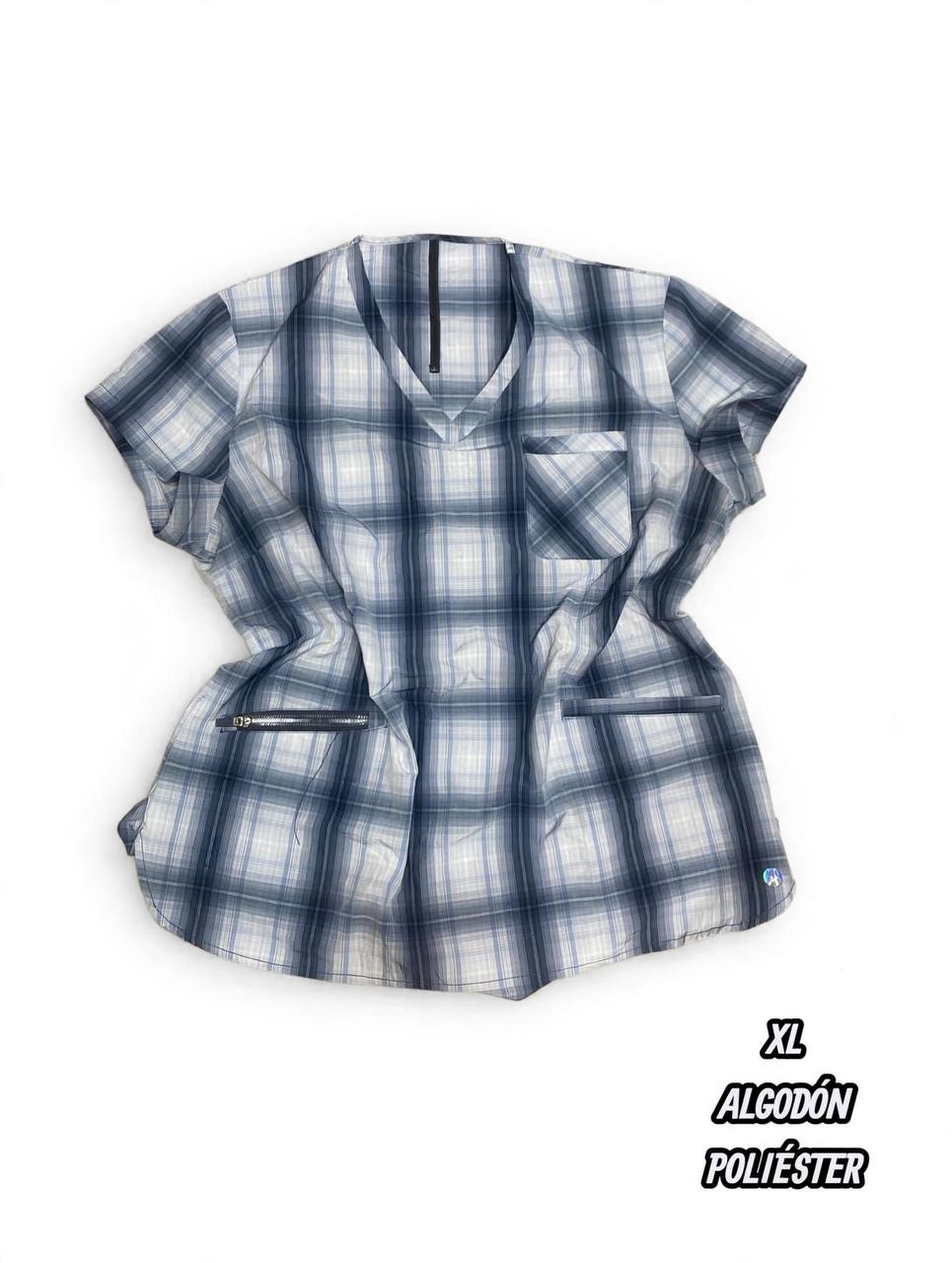 Casaca - Cuadros azul y gris (Talla XL)