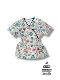Casaca Scrubs - Estampado floral multicolor beige (Talla M)