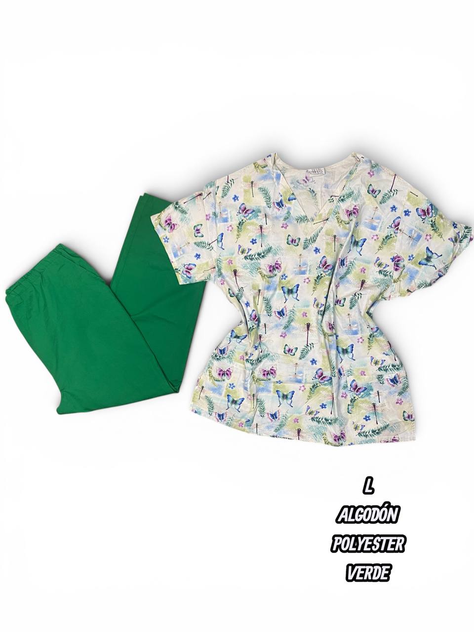 Conjunto Wes - Verde, estampado mariposas (Talla L)