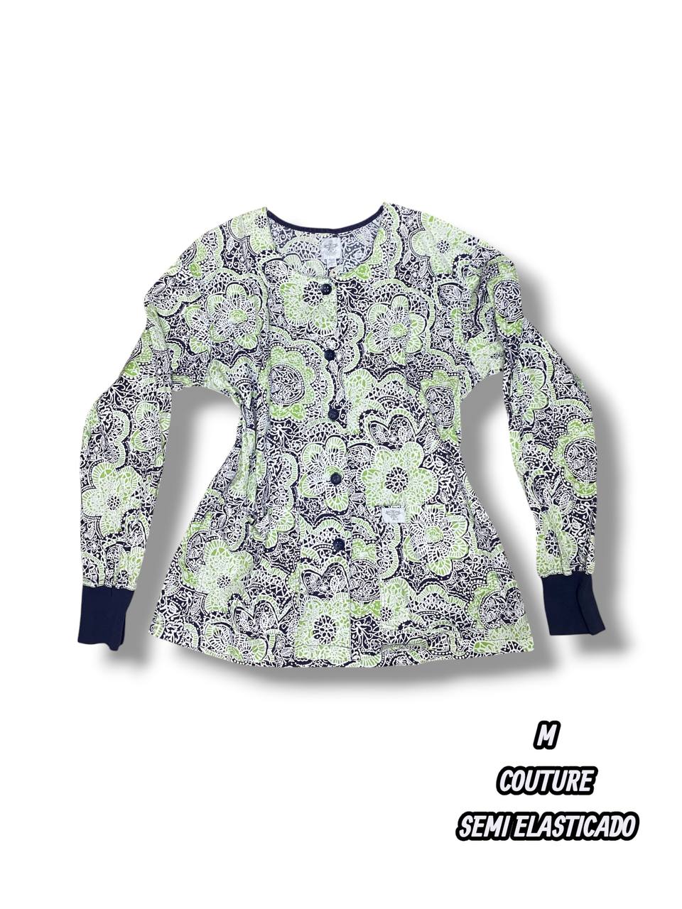 Casaca Couture - Estampado floral verde/negro/blanco (Talla M)