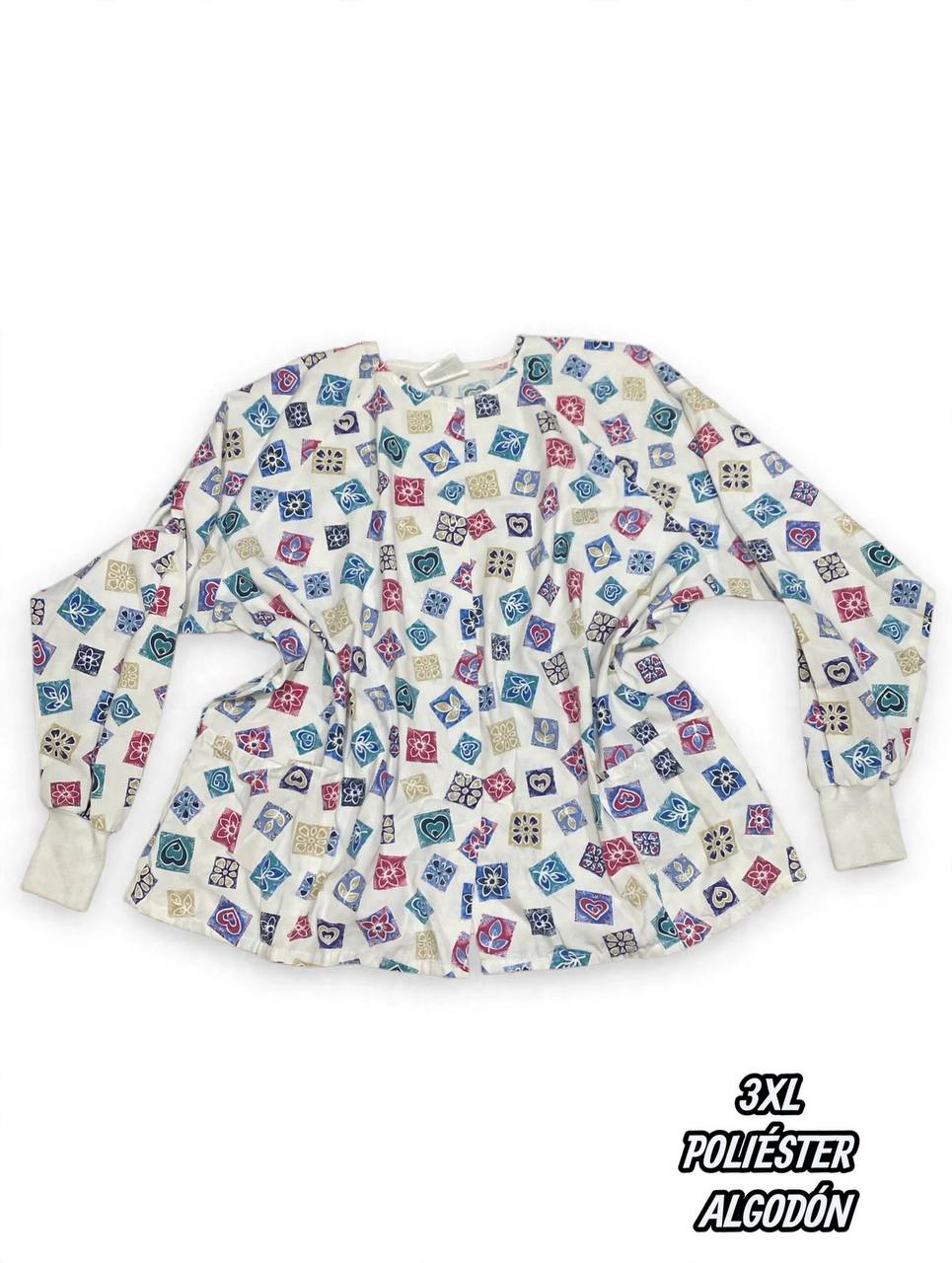 Casaca Estampada Corazones y Flores (Talla 3XL)