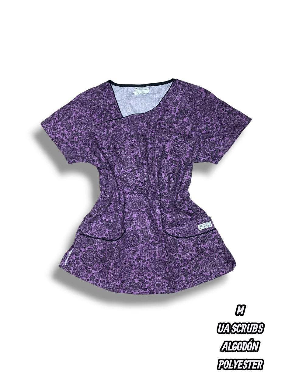 Casaca UA Scrubs - Estampado mandalas moradas (Talla M)